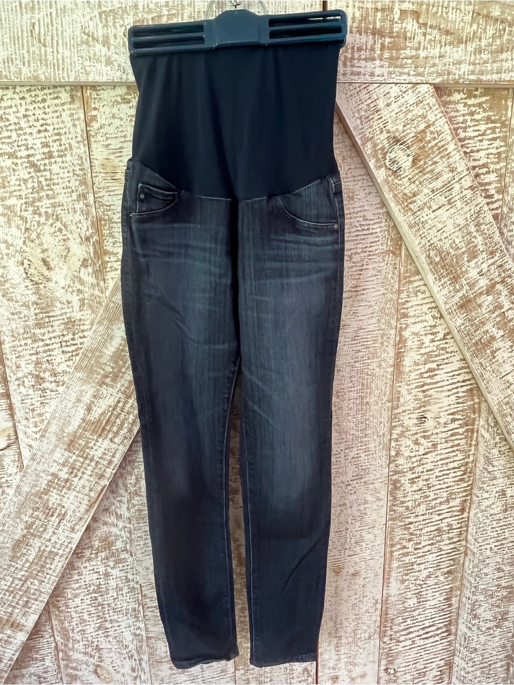 AG Adriano Goldschmied Maternity High-Rise Skinny Jeans - Blue- Size 28